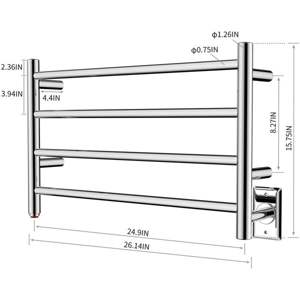 HEATGENE 4 Bar Towel Dryer Wall Mounted Electric Towel Warmer & Reviews Wayfair